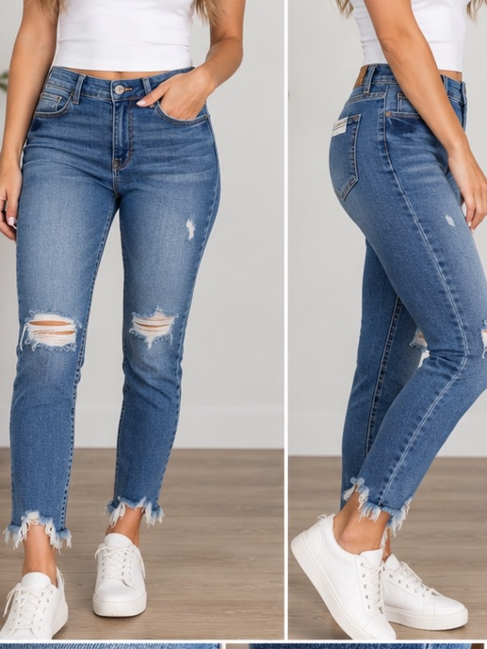 Judy Blue Dark Blue Skinny Distressed Jeans